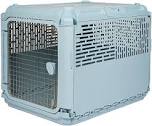 Designs Plastic Kennels Rolling Plastic Airline Approved Wire Door Travel Dog Crate, XXX-Large, Gray, collapsible-30
