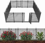 Petorldog Decorative Garden Fence Metal Dog Fence Outdoor for Yard, 36ft (L) x 40in (H), 14 Panels + 2 Gates, No Dig, 32 / 32 Panels