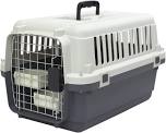 Designs Plastic Kennels Rolling Plastic Airline Approved Wire Door Travel Dog Crate, XXX-Large, Gray, small-no-wheels