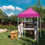 EAGLE PEAK 5x5 Pop up Canopy Tent Instant Outdoor Canopy Easy Set - up Straight Leg Folding Shelter(blue), Pink