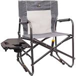 GCI Outdoor Freestyle Rocker with Side Table Foldable Rocking Camp Chair, Heathered Pewter, Heathered Pewter