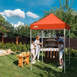 EAGLE PEAK 5x5 Pop up Canopy Tent Instant Outdoor Canopy Easy Set - up Straight Leg Folding Shelter(blue), Orange