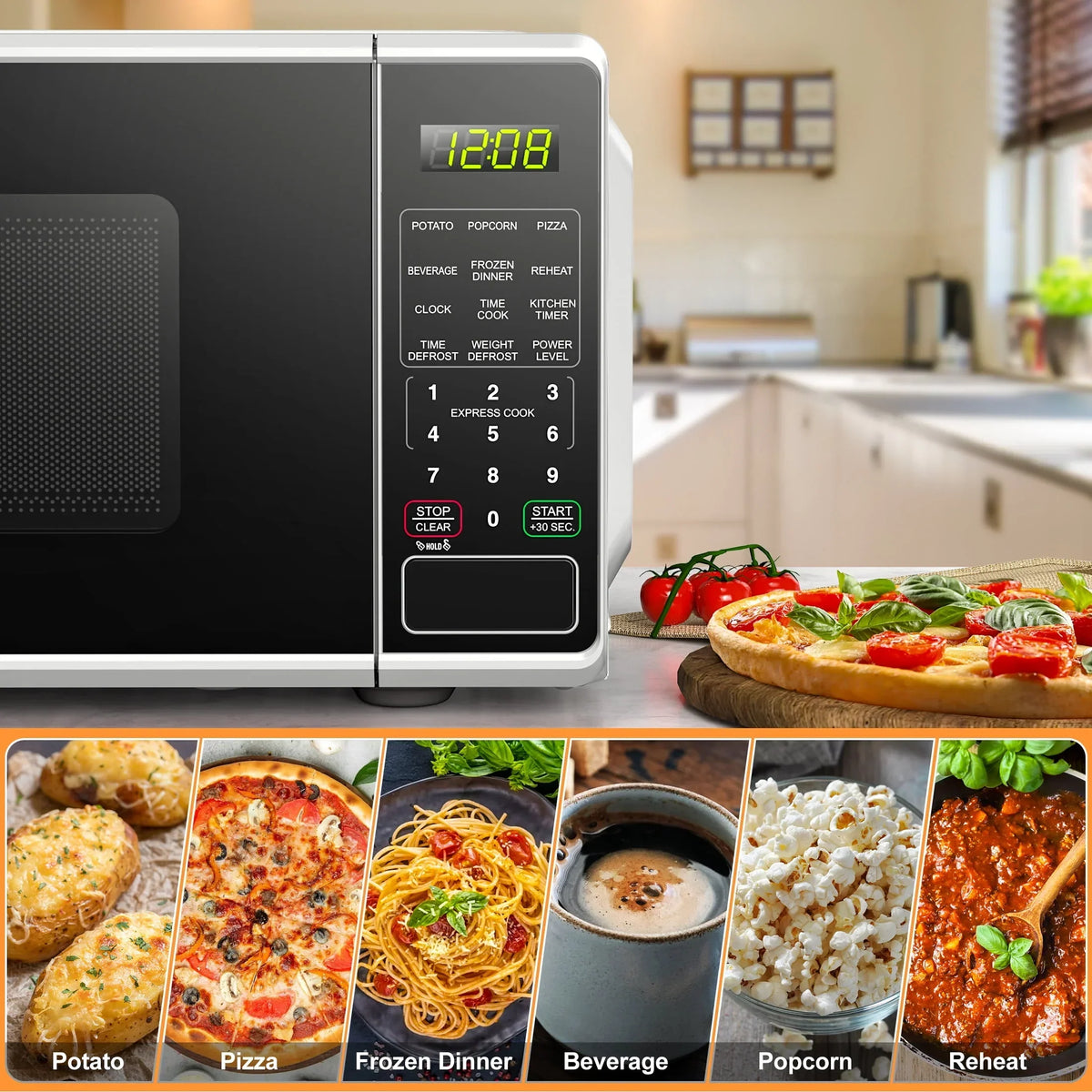 2026 NewMainstays 0.7 cu. ft. Countertop Microwave Oven, 700 Watts, White, New