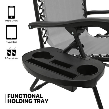2026 NewMoNiBloom Zero Gravity Chairs Set of 2, Folding Outdoor Patio Beach Recliner with Canopy Shade & Headrest, Black