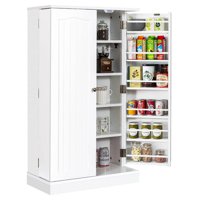 Giantex 2-Door Pantry Cabinet w/ 6 Adjustable Shelves, 17-Tier Buffet Sideboard, Kitchen Storage Cabinet
