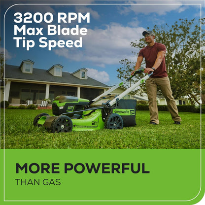 60V 21 Cordless (Self-Propelled) Lawn Mower , 2 x 4.0Ah Batteries and Dual Port Rapid Charger