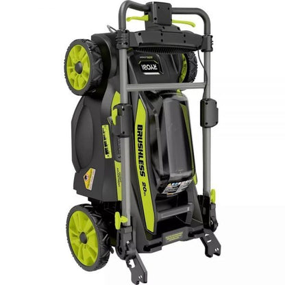 RYOBI 40V Brushless 20 in. Walk Behind Self-Propelled Mower/String Trimmer/Leaf Blower with (2) Batteries and (2) Chargers