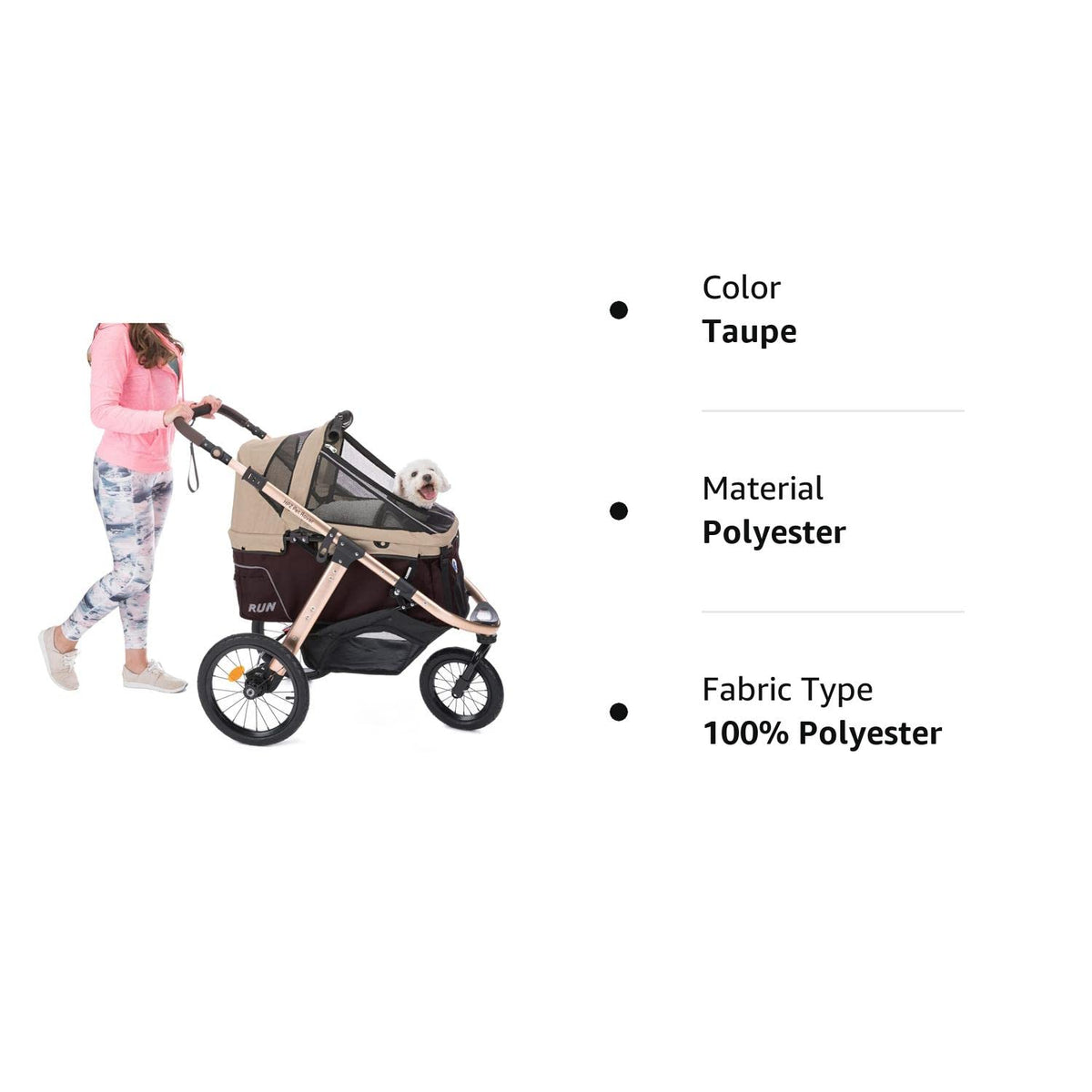 Jogging Sports Stroller with Comfort Rubber Wheels/Zipper-Less Entry/1-Hand Quick Fold/Aluminum Frame for Small/Medium Dogs, Cats and Pets (Green Camo)