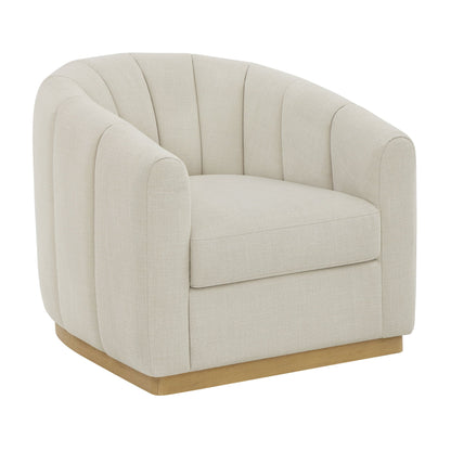 2026 NewBetter Homes & Gardens Lillian Accent Swivel Chair, Cream Linen