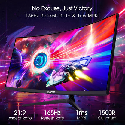Sceptre 34 Inch 165Hz Curved Ultrawide WQHD Monitor  sgtnighsdesigns