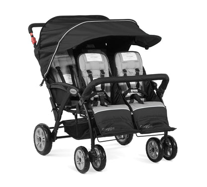 Compass Quad 4 Seat Stroller | 4-Seat Stroller for Daycare | Oversized UV Blocking Canopy | 5-Point Harness | Easy Loading | Storage Bucket | Teal