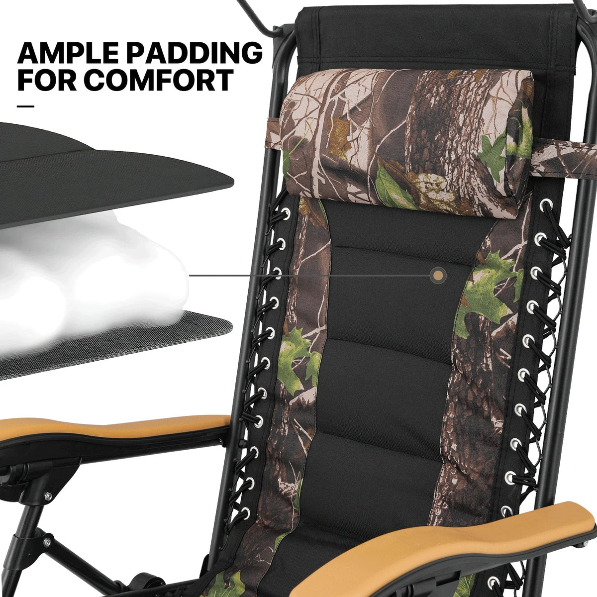 2026 NewMoNiBloom Zero Gravity Chairs Set of 2, Folding Outdoor Patio Beach Recliner with Canopy Shade & Headrest, Black