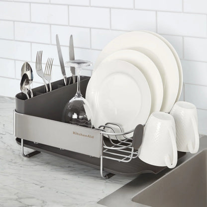 2026 NewKitchenaid Stainless Steel Wrap Compact Dish Rack in Satin Gray