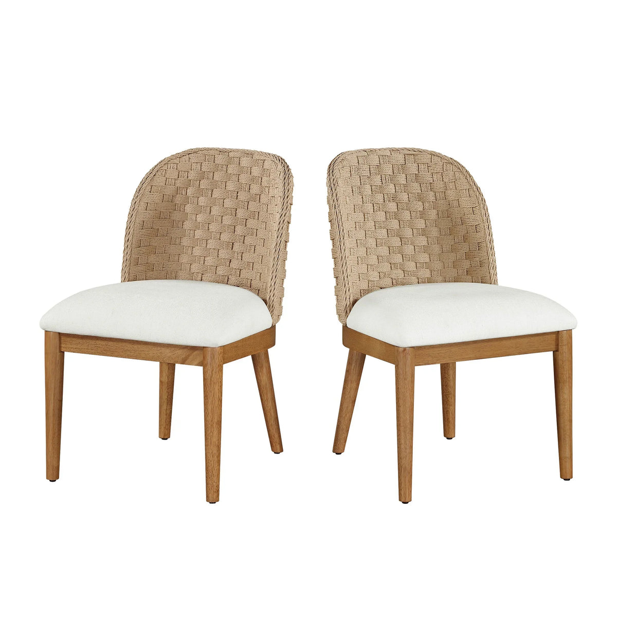 2026 NewMy Texas House Saylor Farmhouse Dining Chair Set, Natural Wood, Set of 2