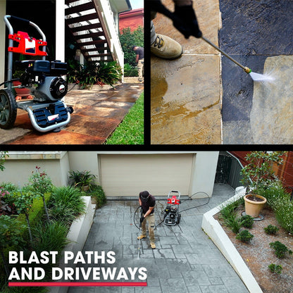 JET-USA 4800PSI Petrol Powered High Pressure Washer, w/ 30m Hose and Drain Cleaner - CX630