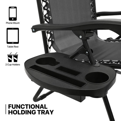 2026 NewMoNiBloom Zero Gravity Chairs Set of 2, Folding Outdoor Patio Beach Recliner with Canopy Shade & Headrest, Black