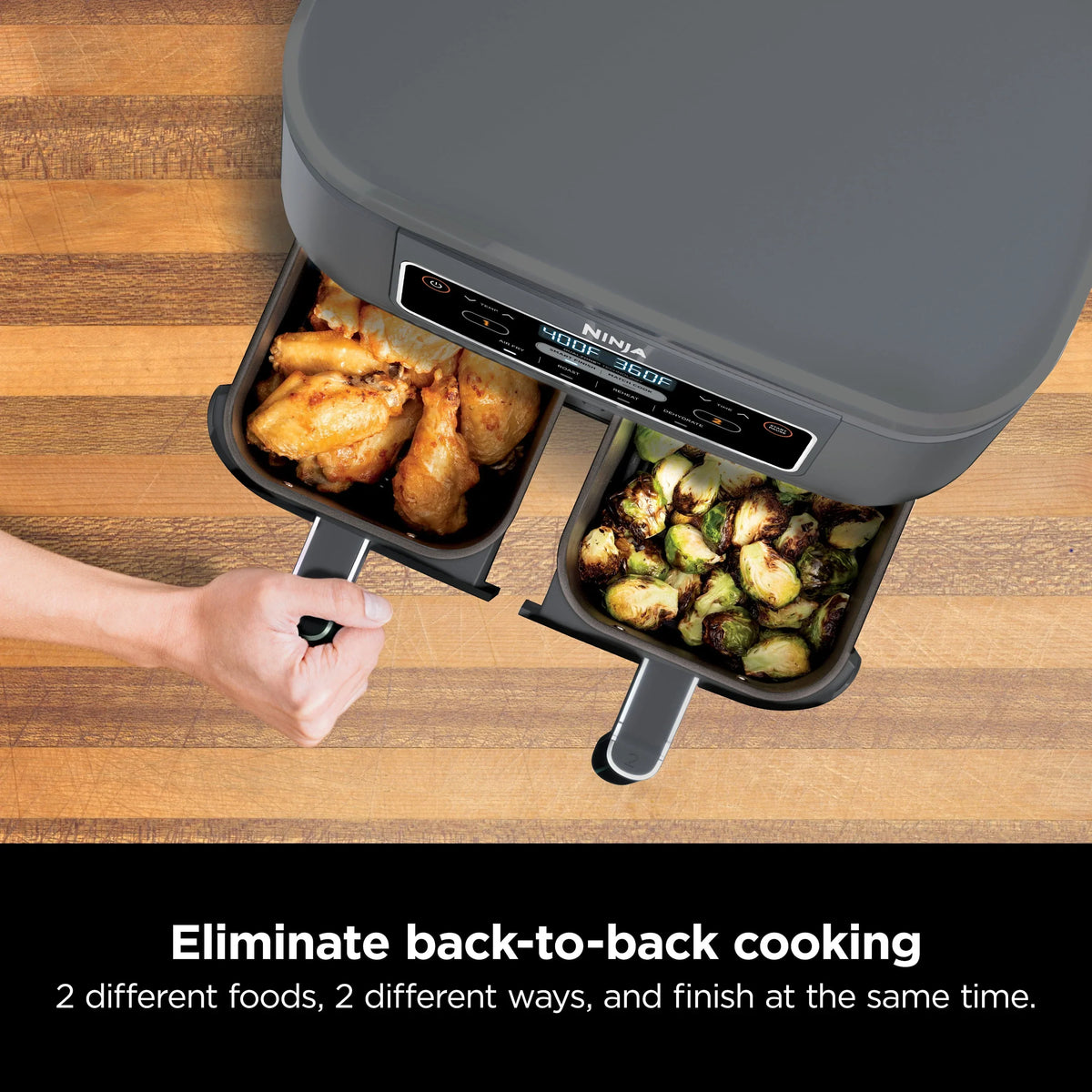 2026 NewNinja Foodi 4 in1 8-Quart. 2 Basket Air Fryer with DualZone Technology Air Fry, Roast, and More, DZ100WM