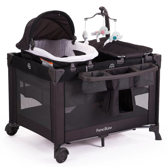 Pamo Babe Unisex Nursery Center Playard with Bassinet, Changing Table & Toys