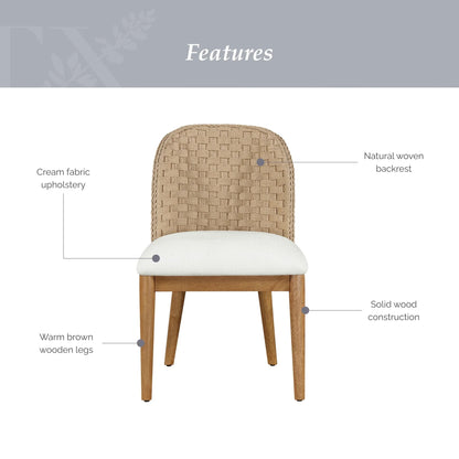 2026 NewMy Texas House Saylor Farmhouse Dining Chair Set, Natural Wood, Set of 2
