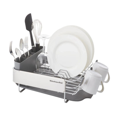 2026 NewKitchenaid Stainless Steel Wrap Compact Dish Rack in Satin Gray