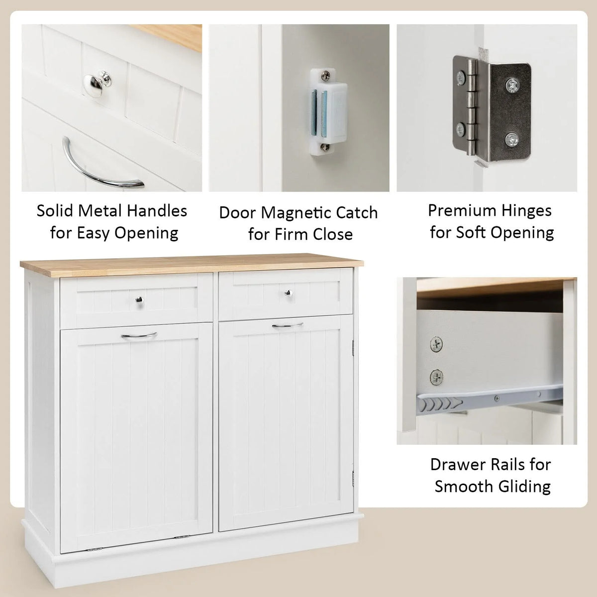 Giantex Kitchen Trash Cabinet, Tilt Out Trash Bin Cabinet with Single Trash Can Holder