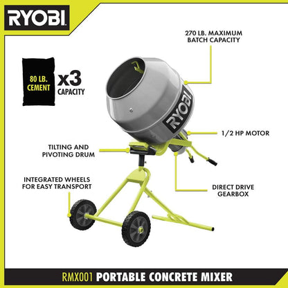 5.0 cu. ft. Portable Concrete Mixer RMX001