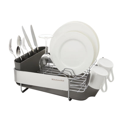 2026 NewKitchenaid Stainless Steel Wrap Compact Dish Rack in Satin Gray