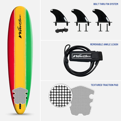 Classic Soft Top Foam 8ft Surfboard