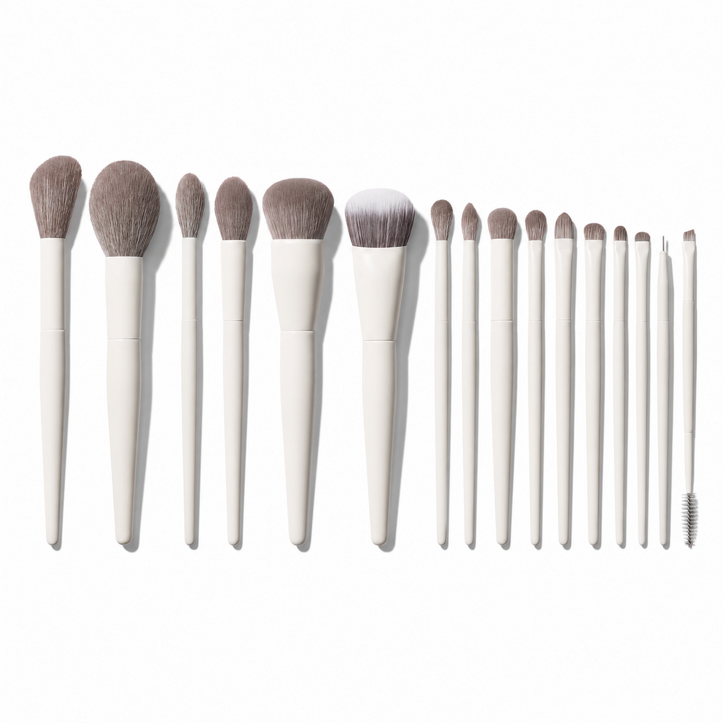 16-Brush Face & Eye Makeup Brush Set with Travel Case – White