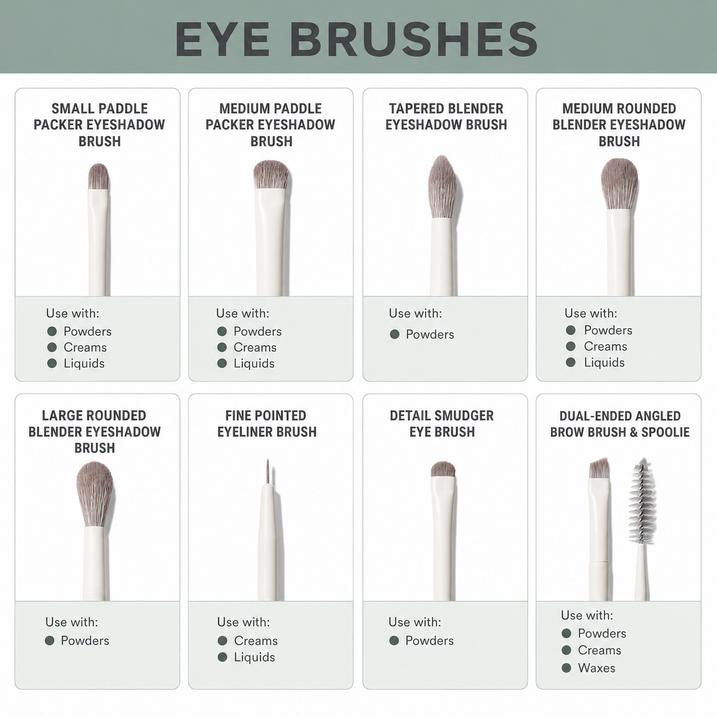 16-Brush Face & Eye Makeup Brush Set with Travel Case – White