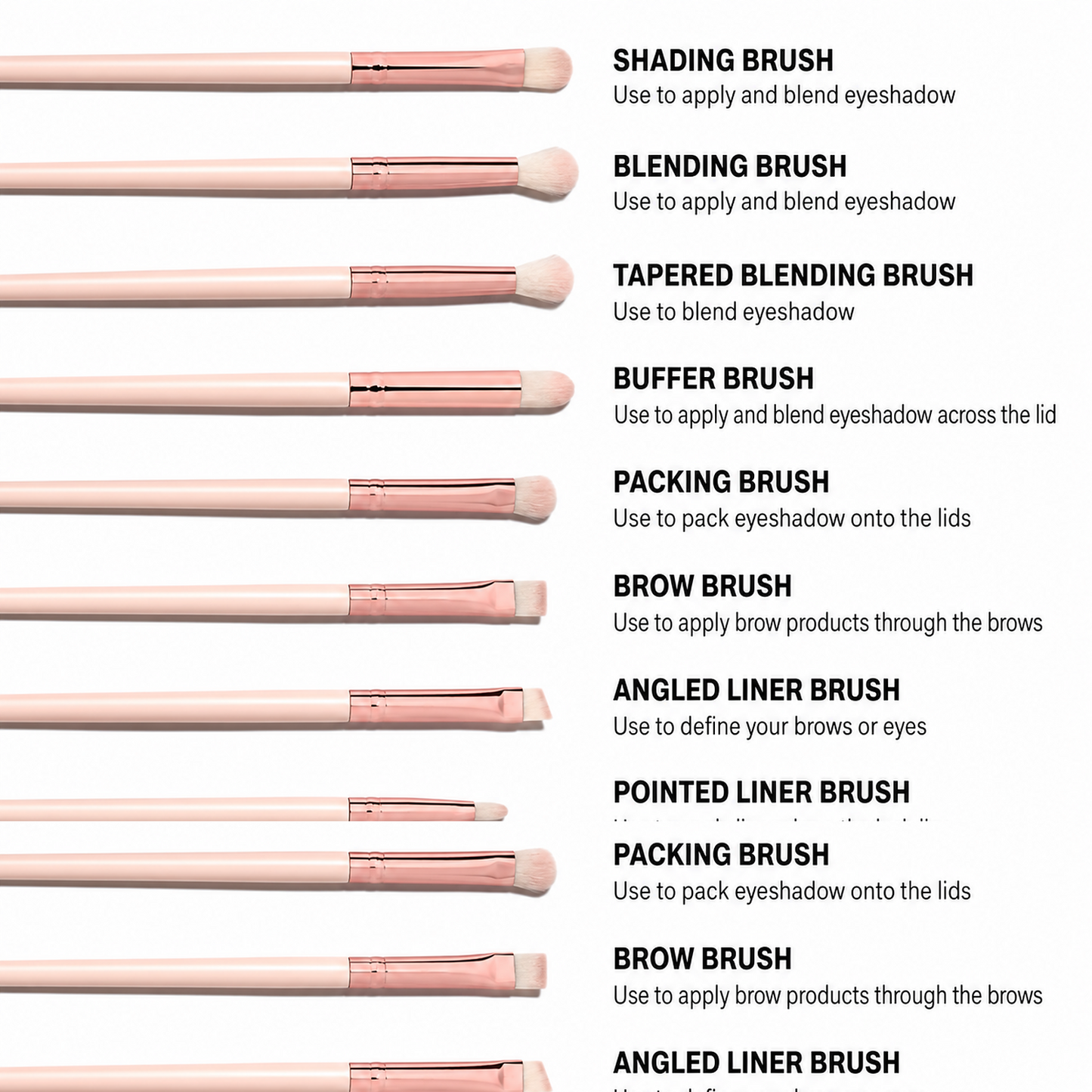 18-Piece Rose Gold Face & Eye Makeup Brush Set with Stand Case