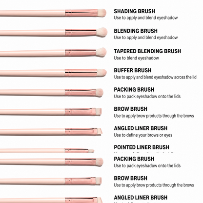 18-Piece Rose Gold Face & Eye Makeup Brush Set with Stand Case