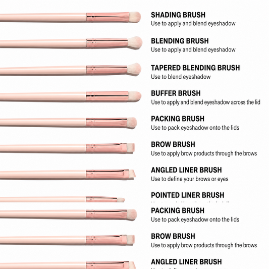 18-Piece Rose Gold Face & Eye Makeup Brush Set with Stand Case