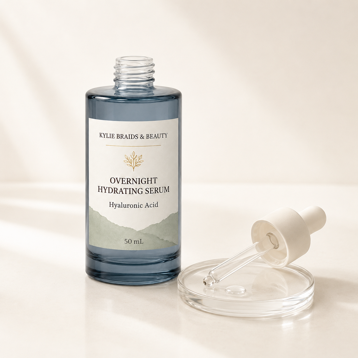 Kylie Braids & Beauty Overnight Hydrating Serum with dropper and serum texture