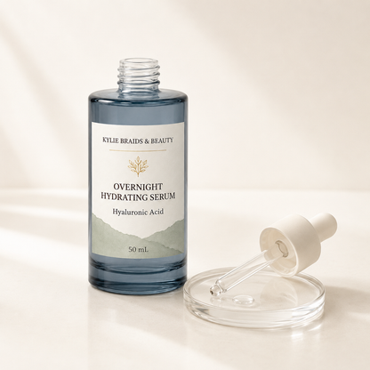 Kylie Braids & Beauty Overnight Hydrating Serum with dropper and serum texture