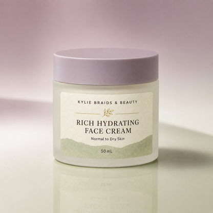 Kylie Braids & Beauty Rich Hydrating Face Cream in lavender studio setting