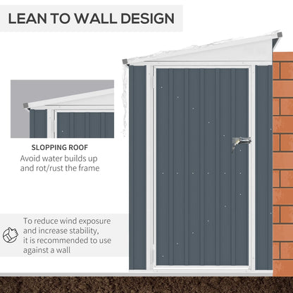 2026 NewOutsunny 4' x 7.6' Storage Shed, Galvanized, Locking, Gray