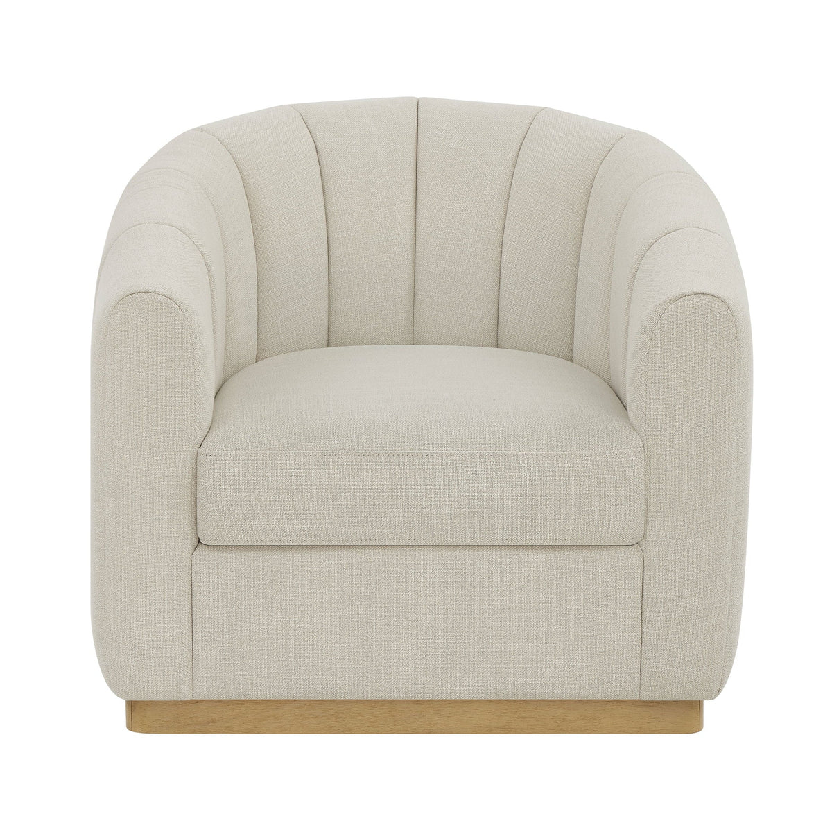 2026 NewBetter Homes & Gardens Lillian Accent Swivel Chair, Cream Linen