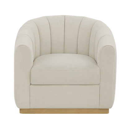 2026 NewBetter Homes & Gardens Lillian Accent Swivel Chair, Cream Linen