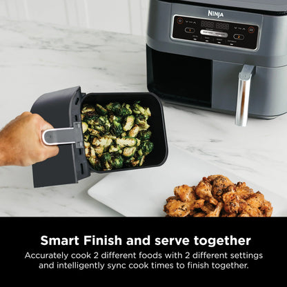 2026 NewNinja Foodi 4 in1 8-Quart. 2 Basket Air Fryer with DualZone Technology Air Fry, Roast, and More, DZ100WM