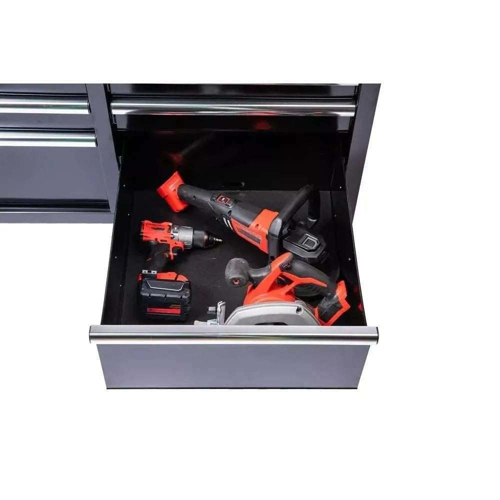 46 in. W x 24 in. D 9-Drawer Gloss Black Deep Tool Chest Mobile Workbench