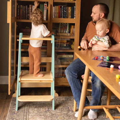 2026 NewHARPPA Foldable Toddler Kitchen Tower, Standing Tower for Kids Age 1.5-6 Years, White