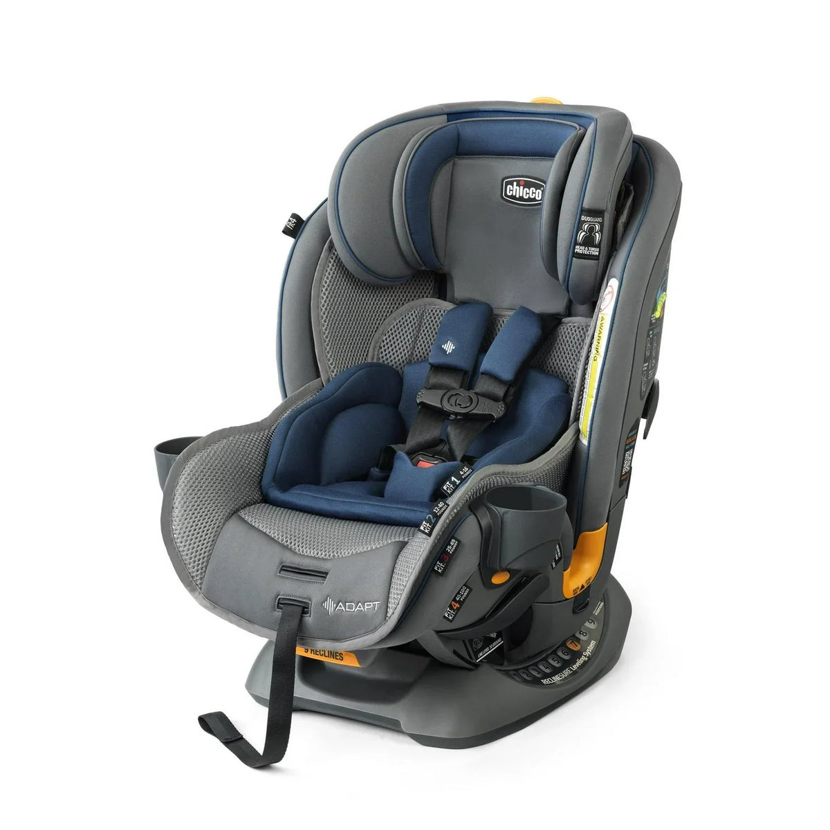 2026 NewChicco Fit4 Adapt 4-in-1 Convertible Car Seat - Vapor (Grey)