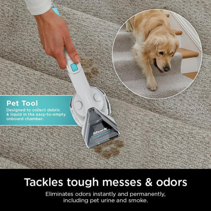 Shark CarpetXpert EX201 Carpet Cleaner, Cyan  C Deep Cleaning with StainStriker, Perfect for Pets, Includes Spot & Stain Remover Tools