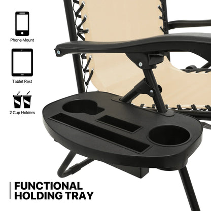 2026 NewMoNiBloom Zero Gravity Chairs Set of 2, Folding Outdoor Patio Beach Recliner with Canopy Shade & Headrest, Black