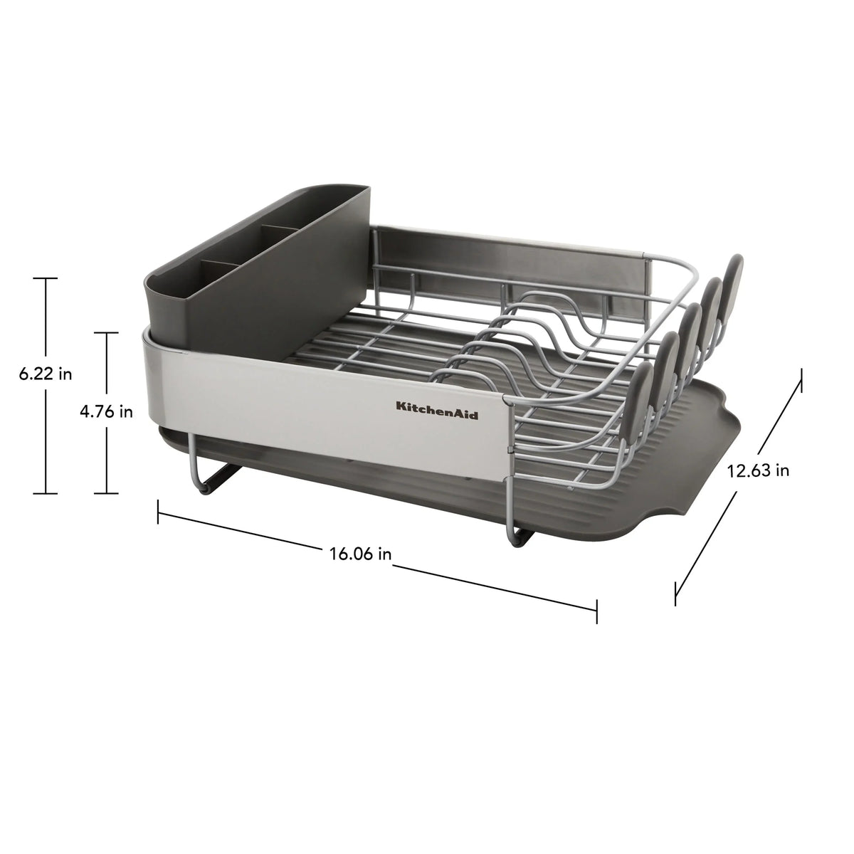 2026 NewKitchenaid Stainless Steel Wrap Compact Dish Rack in Satin Gray