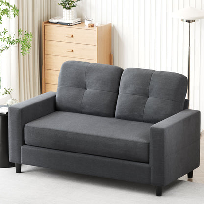 2-Seater Sofa 132cm Loveseat Sofa Dark Grey