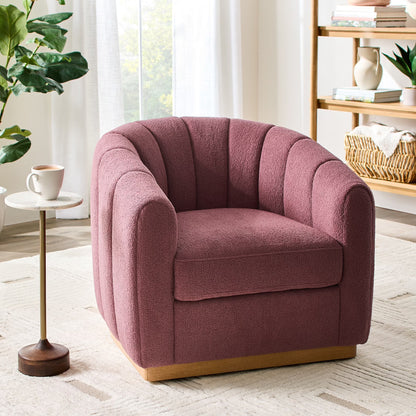 2026 NewBetter Homes & Gardens Lillian Accent Swivel Chair, Cream Linen