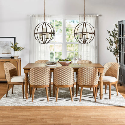 2026 NewMy Texas House Saylor Farmhouse Dining Chair Set, Natural Wood, Set of 2