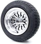 Golf Cart Wheels and Tires - 10" Medusa SS & (205/50 - 10 or 205/65 - 10) - Set of 4